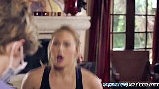 Lesbians unwind intimately fingering to squirts post-yoga