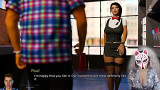 anna teases upskirt in stockings showing off her big milf tits