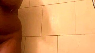Young ebony teen 18+ babe flaunts tight wet pussy ass and natural tits in steamy shower tease