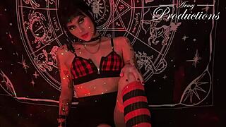 gothic girl starts her sexy ritual banging boyfriend doggystyle?