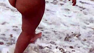 Ever Seen A Sexy Big Tits Asian BBW Wife Nude Flashing Her Fat Ass Outdoors On Public Beach?