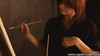 hey babe spread those thighs so i can paint your perfect shaved pussy close-up