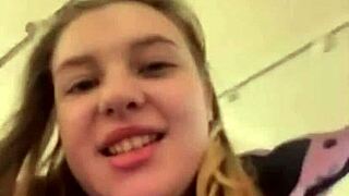 Teen BBW Fingers Wet Pussy to Orgasm in Taxi Mall!