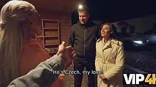 Vip4k. Threesome erupts with two Colombian hotties as second guy cuckolded in shame