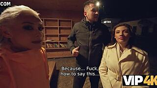 Vip4k. Threesome erupts with two Colombian hotties as second guy cuckolded in shame