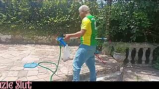 Pool guy cleaned then creampied my ass deep inside! 💦😂