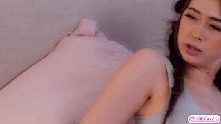 Big Tits Asian Stepmom Masturbates While Licking Shaved Lesbian Stepdaughter's Pussy in Face Sitting