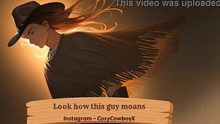 guy moans loud while getting pleasured intensely