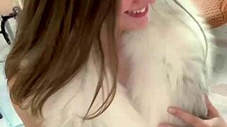 hot babe drops to knees for intense pov blowjob on monster cock