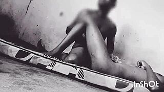 A sexy slim black STUDENT FUCKS hard for her grade