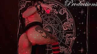 gothic girl starts her sexy ritual banging boyfriend doggystyle?