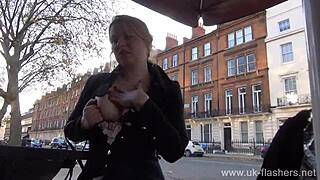 NAUGHTY BLONDE AMBER WEST FLASHES PUSSY UP SKIRT IN PUBLIC EXPOSURE!