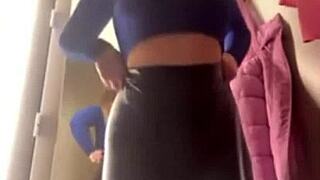 Teen BBW Fingers Wet Pussy to Orgasm in Taxi Mall!