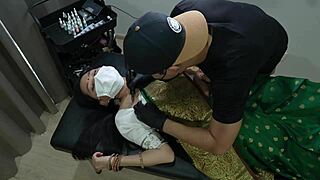 Indian babe orgasms hard in pussy during intense tattoo session
