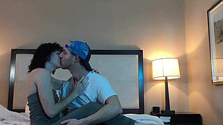 PETITE 18+ TATTOOED BABE KISSES WILDLY!