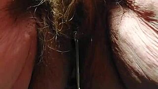 german granny spreads hairy beaver stuffing cucumber deep inside