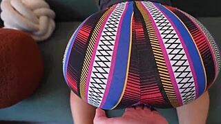 pov fucking curvy girl's huge wet ass and tight pussy doggystyle in torn leggings till creampie overflow