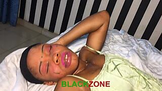 Fat ebony babe rides cock cums on shaved pussy closeup