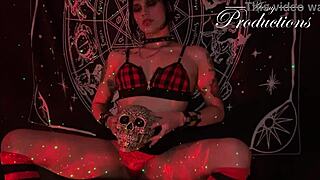 gothic girl starts her sexy ritual banging boyfriend doggystyle?