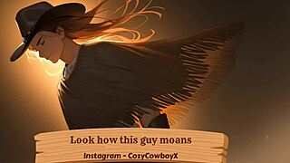 guy moans loud while getting pleasured intensely