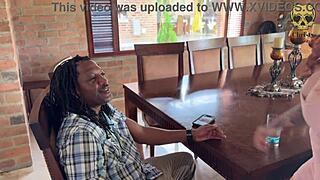 Latina milf housewife cheats bareback big black cock creampie ass licking quickie