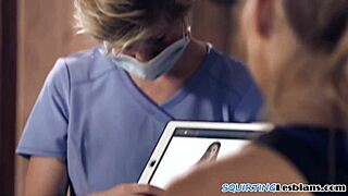 Lesbians unwind intimately fingering to squirts post-yoga