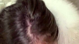 hot babe drops to knees for intense pov blowjob on monster cock