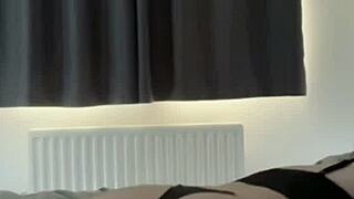 Horny british college coed squirts wildly in solo webcam toy masturbation