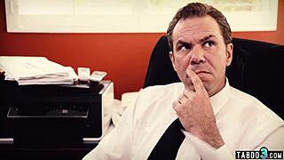 Nasty Teen 18+ Craves Stepdad's Taboo Office Fuck