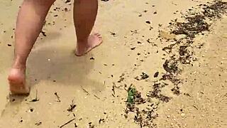 Ever Seen A Sexy Big Tits Asian BBW Wife Nude Flashing Her Fat Ass Outdoors On Public Beach?