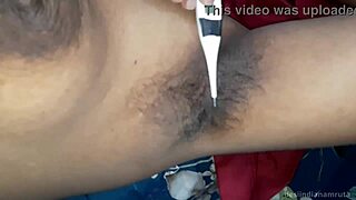 Indian desi cutie falls sick, dewar rips her dress for pussy anal armpit temp check with hairy toy play