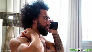 Lacey Jayne and James Angel deliver slippery nuru massage to big ass client outdoors