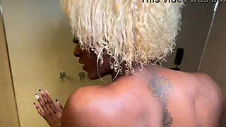 my ebony gf in the shower begs for my cock to drill her pussy 😈🚿💦