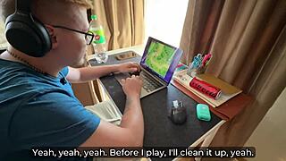 stepson pounds helpless stepmom's wet pussy while stuck under bed doggystyle