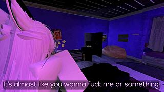 innocent miso jolts awake to nasty rough sucking and cum surprises in roblox chaos