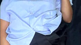 i get fucked in my school uniform by a white stranger and he cums all over my face