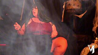 Witchy Halloween tempts brother with big tits and monster cock ride