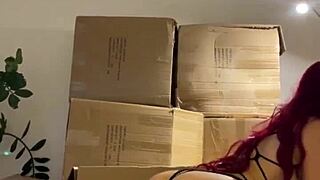 that redhead teen beauty strips sexy dancin shavin pussy teasin with dildo mouth for sex machine ride