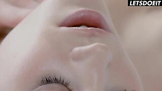 beautiful gf evelina darling gives her sweet pussy to lover passionately cum-covered