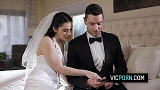 Hot Italian bride Valentina Nappi takes rough anal right on her wedding day