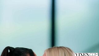 oh man vixen blonde meagan moore shares mans cock with bestie sarah deepthroat doggystyle riding