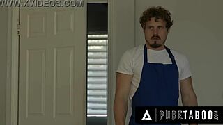 House cleaner Alison Rey flirts then gets pounded by rich customer Will Pounder in front of husband!