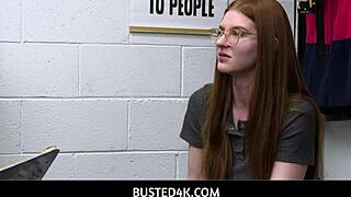 Caught Red-Handed! Jane Rogers Punished by Officer Billy Boston's Cock in Garage Office!