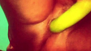 asian village chick masturbates pussy blows cock cums on brinjal facial