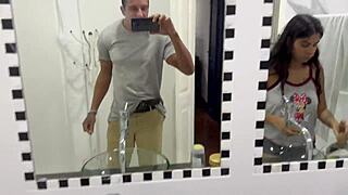 Couldn't resist fucking hot nerdy half-sister in her cute pijama