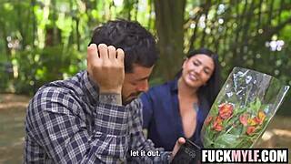 filthy teen sucks mike zander's cock pov with small tits ass