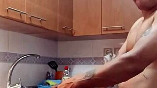 best fuck with my stepmom in kitchen juicy anal creampie