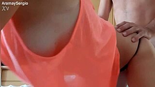 Best closeup milf Arama rides cock in workout doggystyle