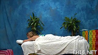 oiled tight pussy petite teen gets cock sucked fucked hard in couple massage