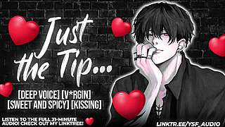 guy moans first time roleplay with your huge cock boyfriend audio